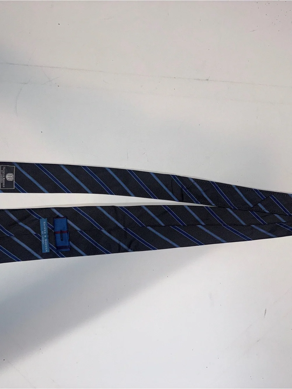 Men's Black Tie with Blue Diagonal Stripes